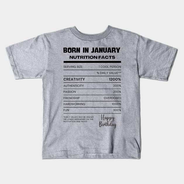 Born in january Kids T-Shirt by EMCO HZ 